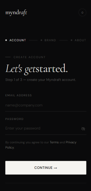 MynDraft mobile view
